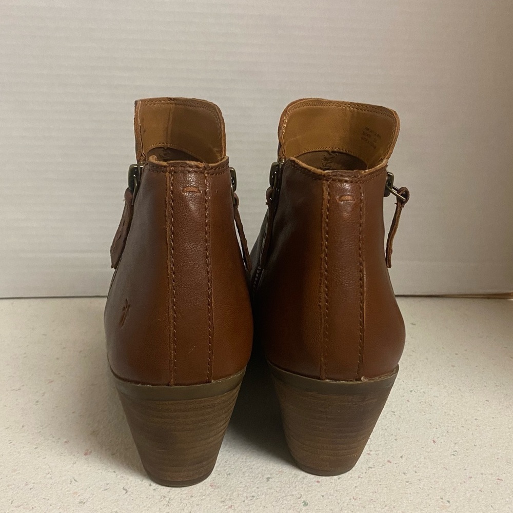 Frye Judith Double Zip Leather Ankle Boot Size 10 - Picture 7 of 12